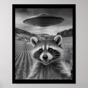 Opossum Selfie With Alien Ufo Funny Possum Gifts F Poster