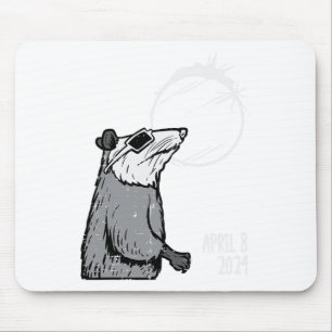 Opossum Solar Eclipse 2024 Totality April 8 Men Wo Mouse Pad