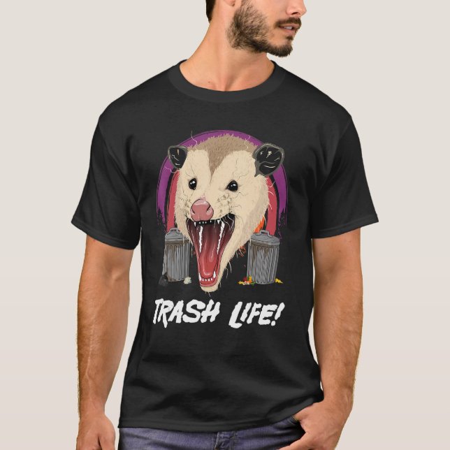 Opossum Trash Life  Possum Trash Cat Marsupial T-Shirt (Front)