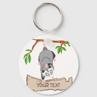 Opossum with sign key ring