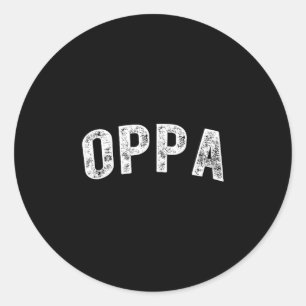 Oppa classic round sticker