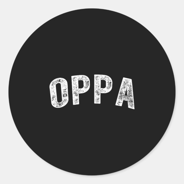 Oppa  classic round sticker (Front)