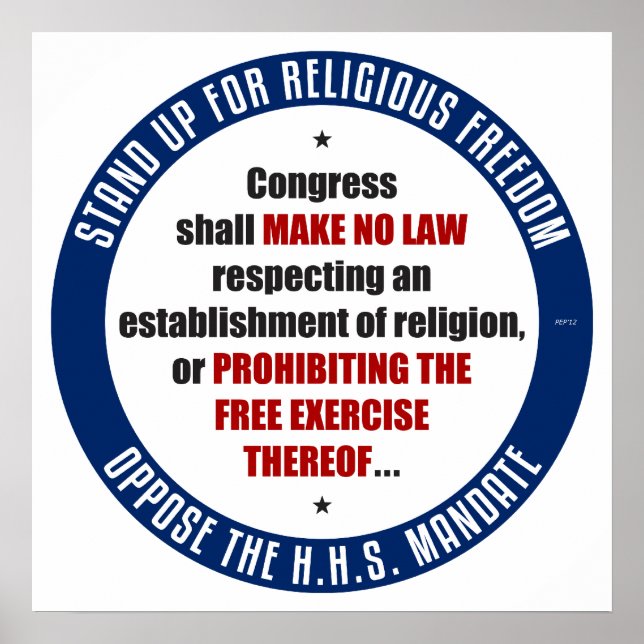Oppose The HHS Mandate Poster (Front)