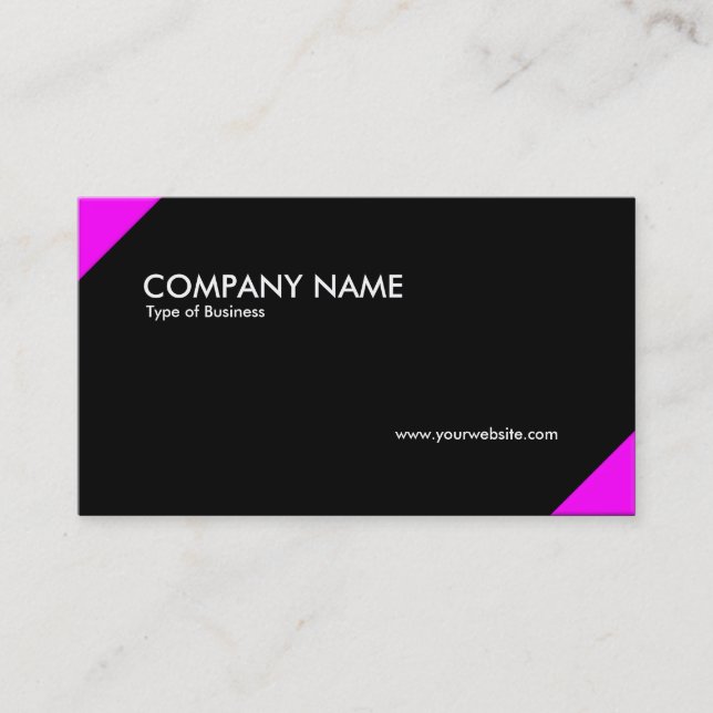 Opposing Corners - Magenta and Black Business Card (Front)