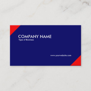 Opposing Corners - Red and Deep Blue Business Card
