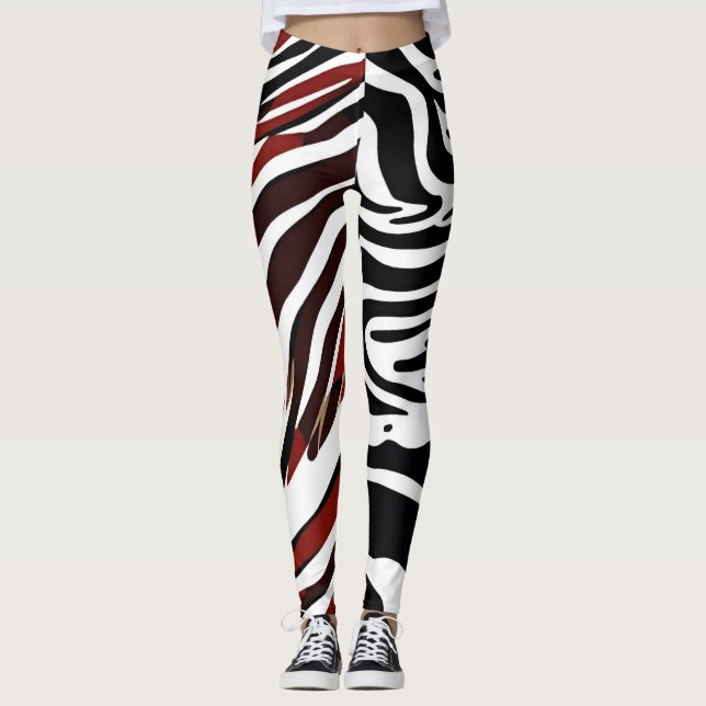 Opposing Zebra Pattern Leggings (Front)