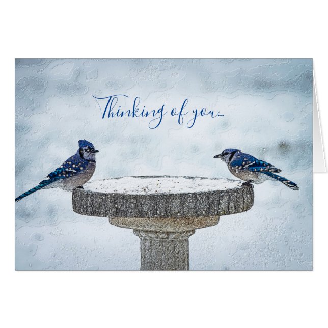 Opposite Sides Painterly Thinking Of You Card (Front Horizontal)