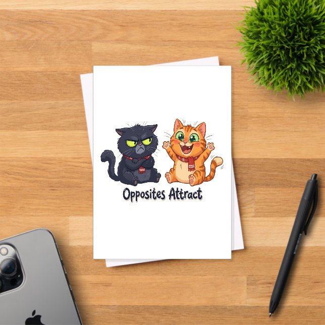 Opposites Attract Cute Cats Design Acrylic Invitations (Insitu (Invitation Card))