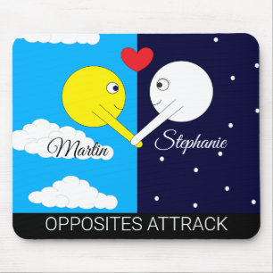 Opposites: Sun & Moon Mouse Pad
