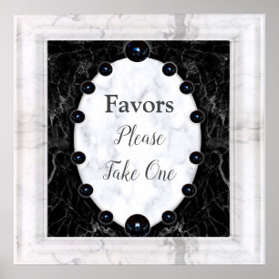 Oppulent White & Black Marble Spheres Poster