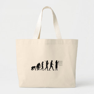 Optemetrist Optical Eye Doctor Evolution Eye Chart Large Tote Bag