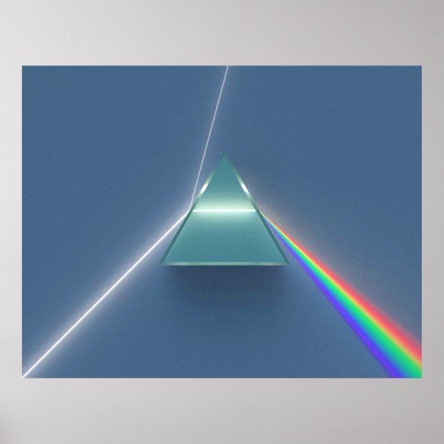 Optic Prism Refracting and Reflecting Light Poster (Front)