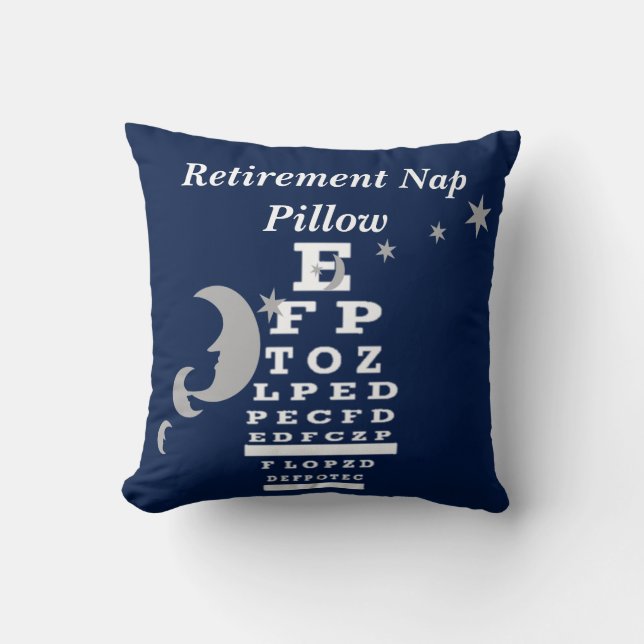 Optical Chart Retirement Pillow navy (Front)