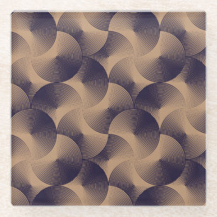 Optical Circles Illusion: Geometric Seamless. Glass Coaster