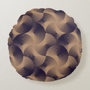 Optical Circles Illusion: Geometric Seamless. Round Cushion