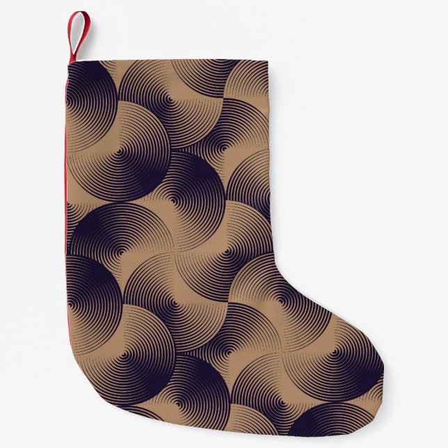 Optical Circles Illusion: Geometric Seamless. Small Christmas Stocking (Front)