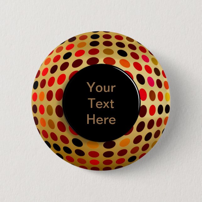 Optical Dotty Illusion Custom Text 6 Cm Round Badge (Front)