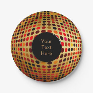 Optical Dotty Illusion Custom Text Paper Plate