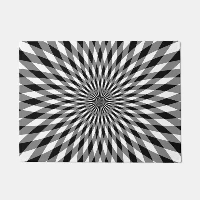 Optical Fractal Spiral Illusion Doormat (Front)