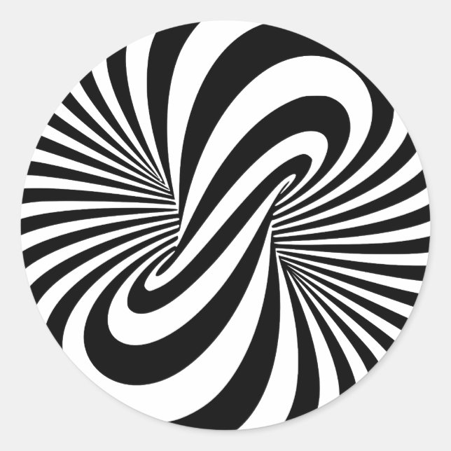 Optical Illusion 3D Spiral Classic Round Sticker (Front)