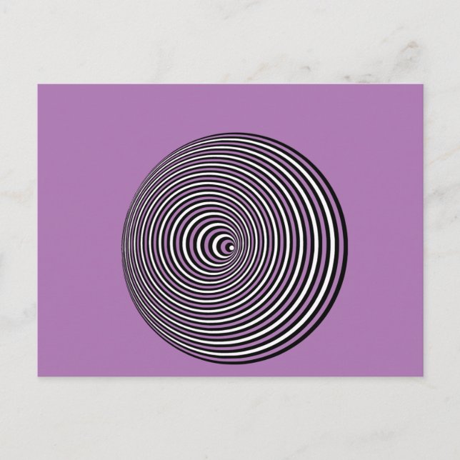 Optical illusion 3D white Optic 3 D Circle Postcard (Front)