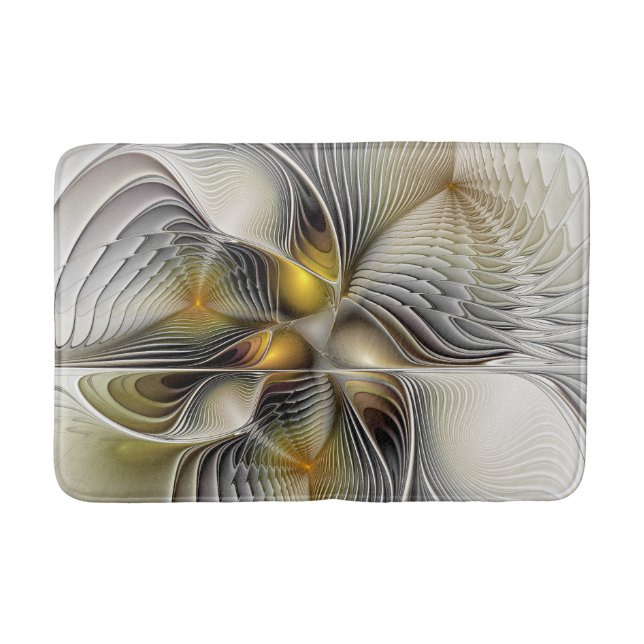 Optical Illusion Abstract 3D Fractal With Depth Bath Mat (Front)