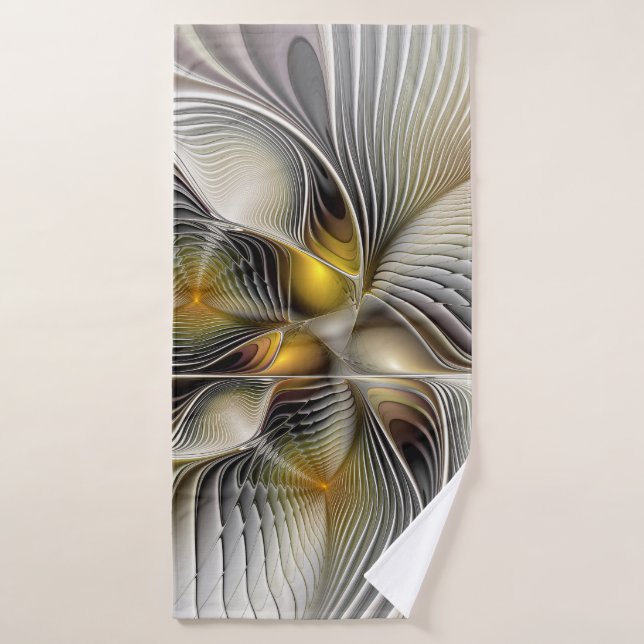 Optical Illusion Abstract 3D Fractal With Depth Bath Towel (Bath Towel)