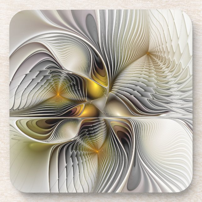 Optical Illusion Abstract 3D Fractal With Depth Coaster (Front)