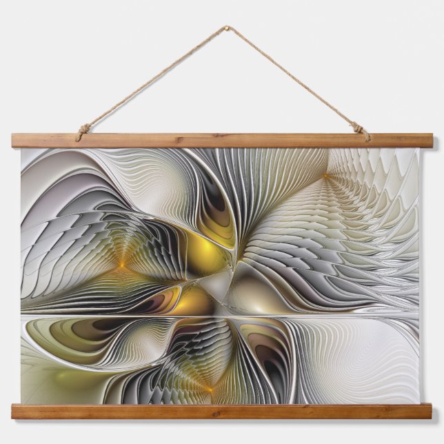 Optical Illusion Abstract 3D Fractal With Depth Hanging Tapestry (Front)