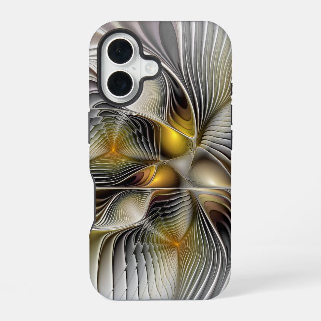 Optical Illusion Abstract 3D Fractal With Depth iPhone 16 Case (Back)