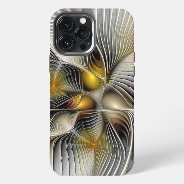 Optical Illusion Abstract 3D Fractal With Depth iPhone Case (Back)