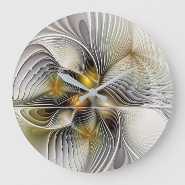 Optical Illusion Abstract 3D Fractal With Depth Large Clock (Front)