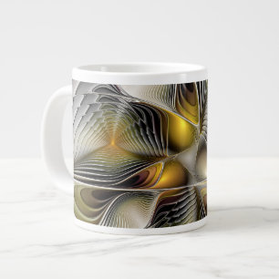 Optical Illusion Abstract 3D Fractal With Depth Large Coffee Mug