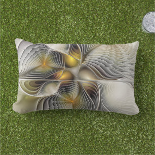 Optical Illusion Abstract 3D Fractal With Depth Lumbar Cushion