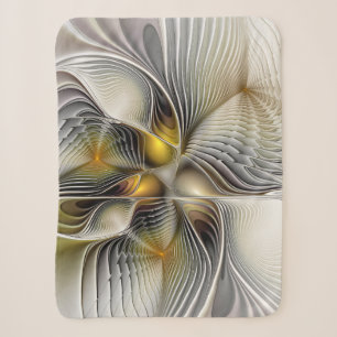 Optical Illusion Abstract 3D Fractal With Depth Sherpa Blanket