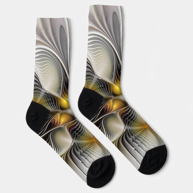 Optical Illusion Abstract 3D Fractal With Depth Socks (Right)