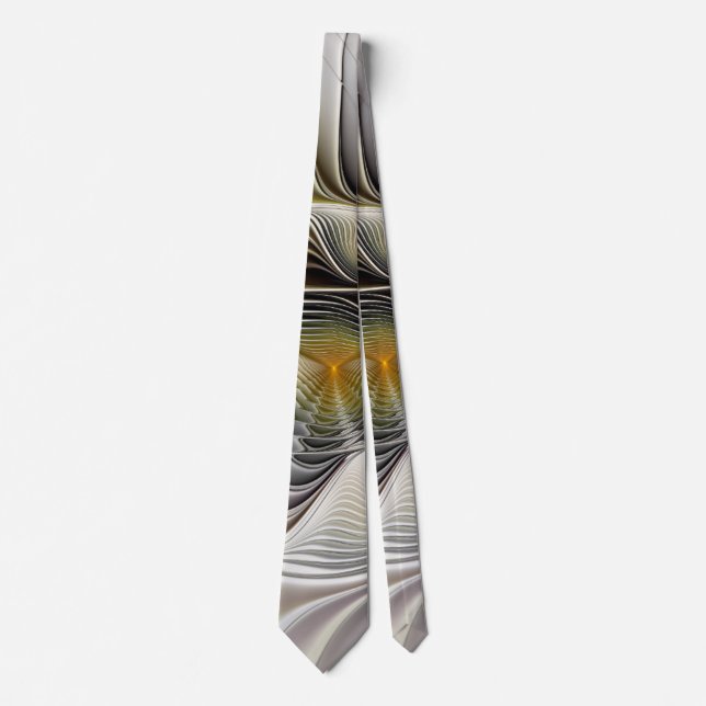 Optical Illusion Abstract 3D Fractal With Depth Tie (Front)
