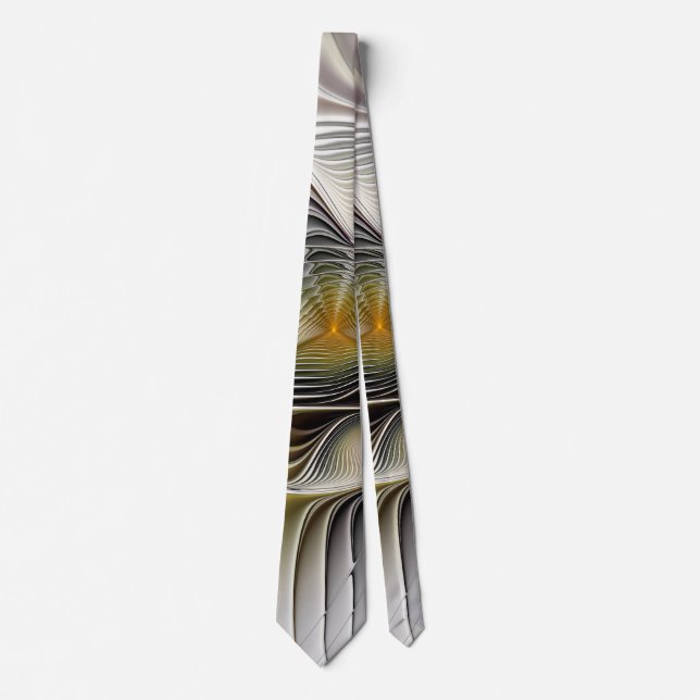 Optical Illusion Abstract 3D Fractal With Depth Tie (Front)