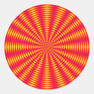 Optical illusion abstract design. classic round sticker