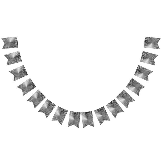 Optical Illusion Angle Gradient NOIR Silver/White Bunting (All)