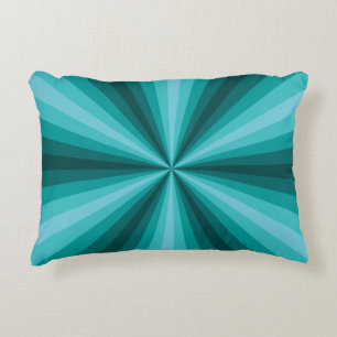 Optical Illusion Aqua Accent Pillow