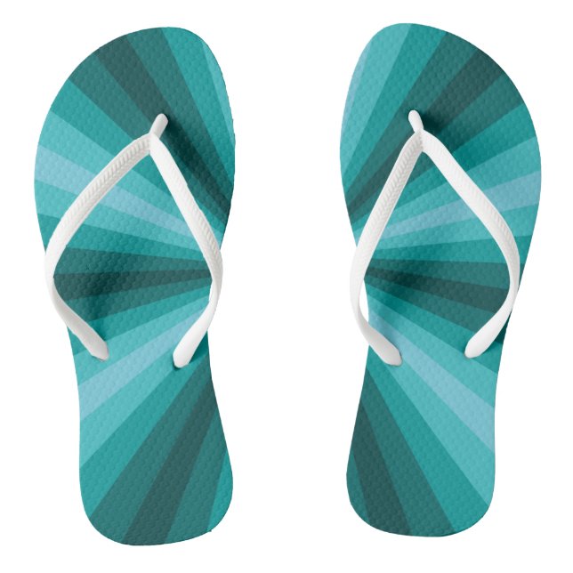 Optical Illusion Aqua Flip Flops (Footbed)