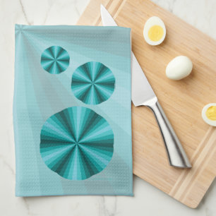 Optical Illusion Aqua Hand Towel