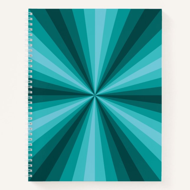 Optical Illusion Aqua Spiral Notebook (Front)