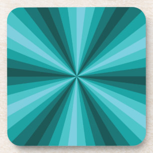Optical Illusion Aqua Square Coaster