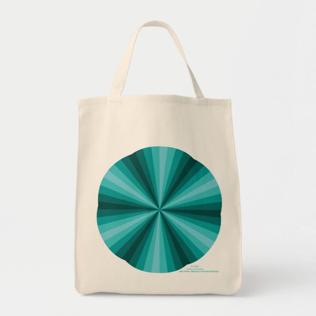 Optical Illusion Aqua Tote Bag (Front)