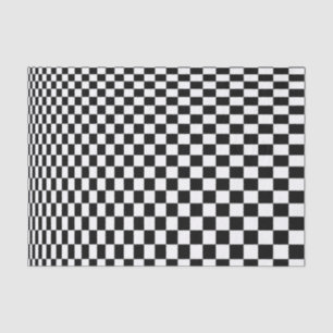 Optical Illusion Black and White Checkers Tissue Paper