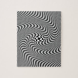 Optical Illusion Black and White Jigsaw Puzzle