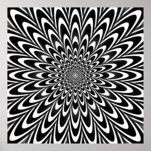 Optical illusion black and white poster