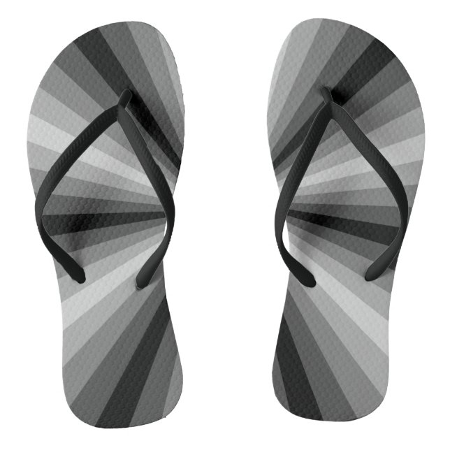 Optical Illusion Black Flip Flops (Footbed)